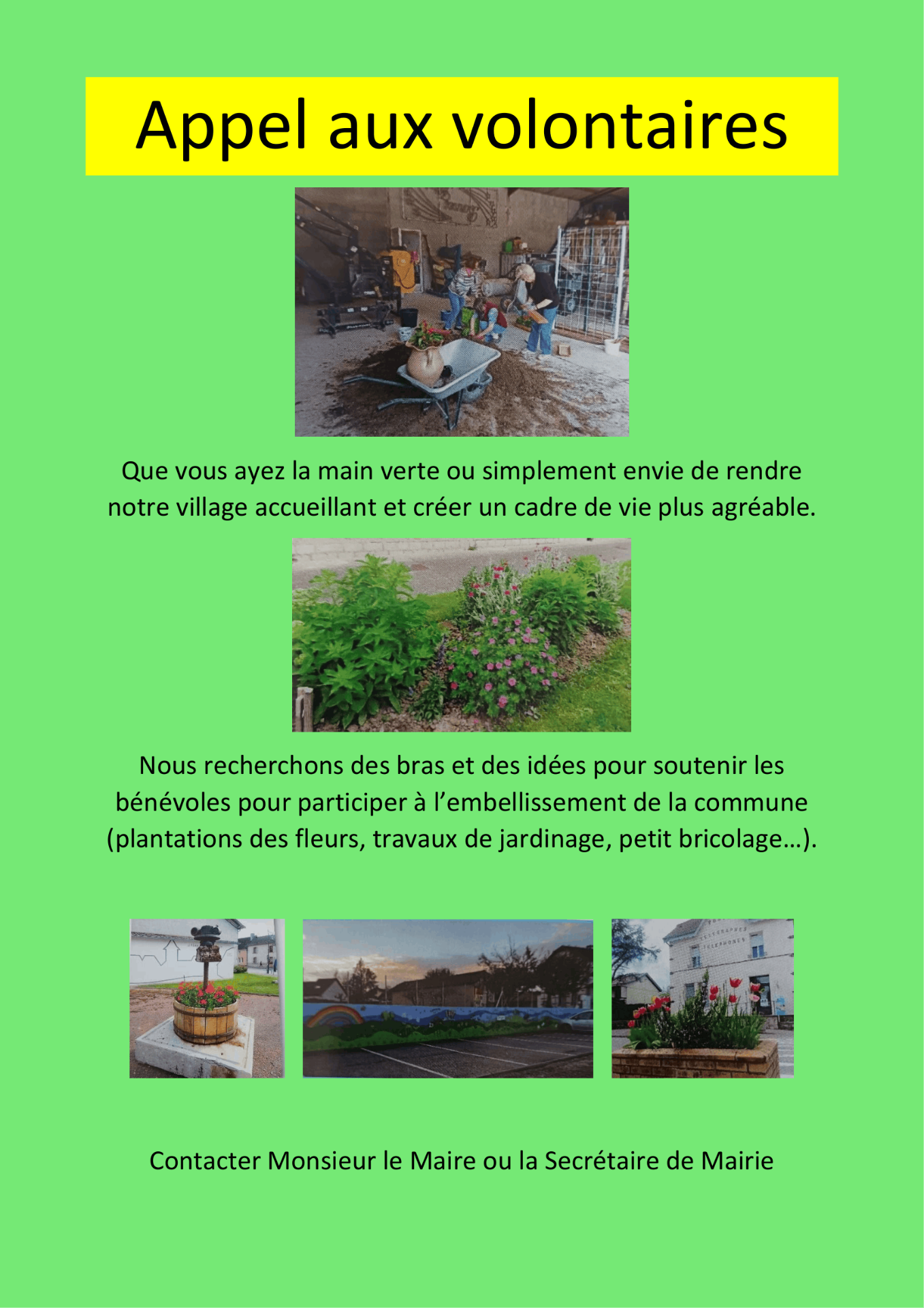 appel volontaires fleurissement
